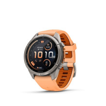 Garmin Fenix 9 Pro - inReach, 43mm, Titanium with Shell Pink / Autumn Orange Silicone Band