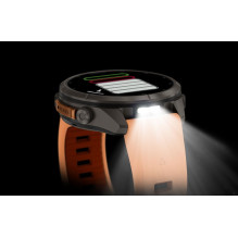 Garmin Fenix 9 Pro - inReach, 43mm, Titanium with Shell Pink / Autumn Orange Silicone Band