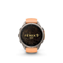 Garmin Fenix 9 Pro - inReach, 43mm, Titanium with Shell Pink / Autumn Orange Silicone Band