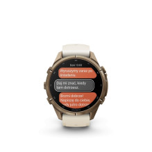Garmin Fenix 9 Pro - inReach, 43mm Autumn Gold Titanium with Cream / French Grey Silicone Band