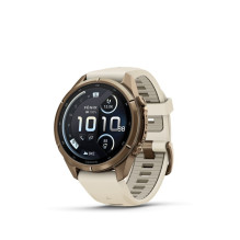 Garmin Fenix 9 Pro - inReach, 43mm Autumn Gold Titanium with Cream / French Grey Silicone Band