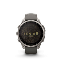 Garmin Fenix 9 Pro - inReach, Solar, 47mm Titanium with Pebble Grey Silicone Band