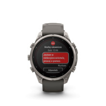 Garmin Fenix 9 Pro - inReach, Solar, 47mm Titanium with Pebble Grey Silicone Band