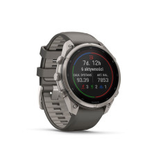 Garmin Fenix 9 Pro - inReach, Solar, 47mm Titanium with Pebble Grey Silicone Band