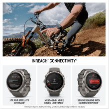 Garmin Fenix 9 Pro - inReach, Solar, 51mm Titanium with Pebble Grey Silicone Band