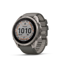 Garmin Fenix 9 Pro - inReach, Solar, 51mm Titanium with Pebble Grey Silicone Band