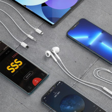 Dudao Dudao ausinės su USB C tipo jungtimi, baltos (X14PROT)