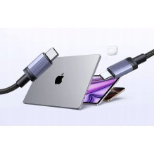 Ugreen USB-C to USB-C charging cable *USB 2.0 240W, aluminum shell braided, 2m Gray