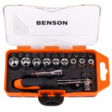 Benson Tools Bit / Doppenset+Ratel Compact 23-Piece Ratchet Socket and Bit Set CR-V Benson Tools Bit / Doppenset+Ratel Compact 23-Piece Ratchet Socket and Bit Set CR-V