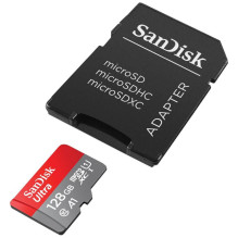 SanDisk „Ultra microSDXC“ atminties kortelė 128GB „Android“ 140MB /s A1 UHS-I + adapteris