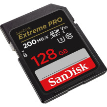 SanDisk SDXC 128GB Extreme Pro 200 / 90 MB / s V30 UHS-I U3 card memory