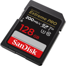 SanDisk SDXC 128GB Extreme Pro 200 / 90 MB / s V30 UHS-I U3 card memory