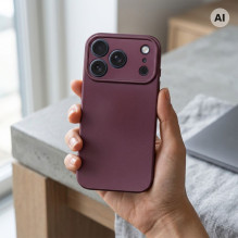 „iPhone 18 Pro Max / 17 Pro Max“ metalinis tamsiai vyšninės spalvos dėklas „iPhone 18 Pro Max / 17 Pro Max“ metalinis tamsiai vyšninės spalvos dėklas