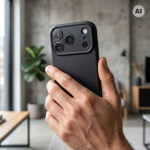 iPhone 18 Pro / 17 Pro dėklas, metalinės juodos spalvos