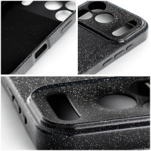 iPhone 18 Pro Max / 17 Pro Max dėklas, skaidrus, 2 mm, mirksinčios juodos spalvos iPhone 18 Pro Max / 17 Pro Max dėklas, skaidrus, 2 mm, mirksinčios juodos spalvos