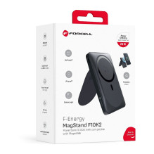 Nešiojamoji baterija, suderinama su „MagSafe Forcell F-Energy MagStand F10K2 QC3.0 PD 5A 20W 10000 mAh“, juoda Nešiojamoji baterija, suderinama su „MagSafe Forcell F-Energy MagStand F10K2 QC3.0 PD 5A 20W 10000 mAh“, juoda