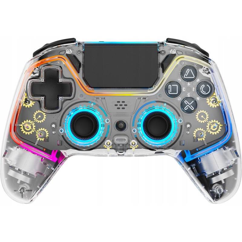 Deltaco bezvadu RGB kontrolieris caurspīdīgs PS4