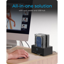 IB-1233CL-CR 2x 2.5 / 3.5 SSD / HDD, card reader