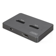 Stacja dokująca dysków, USB-C 3.2 Gen2 10Gbps, SSD M.2 NVMe + SATA (maks. 2x 4TB ), Czyt1-pressnik7kart 2TB ), Czarna Stacja dokująca dysków, USB-C 3.2 Gen2 10Gbps, SSD M.2 NVMe + SATA (maks. 2x 4TB ), Czyt1-pressnik7kart 2TB ), Czarna