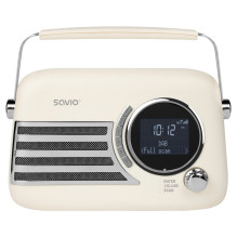 Nešiojamas radijas - SAVIO RS-04 DAB+ FM Bluetooth 5.3 AUX 3 W 2 000 mAh juoda smėlio spalva Nešiojamas radijas - SAVIO RS-04 DAB+ FM Bluetooth 5.3 AUX 3 W 2 000 mAh juoda smėlio spalva