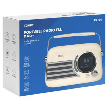 Nešiojamas radijas - SAVIO RS-04 DAB+ FM Bluetooth 5.3 AUX 3 W 2 000 mAh juoda smėlio spalva Nešiojamas radijas - SAVIO RS-04 DAB+ FM Bluetooth 5.3 AUX 3 W 2 000 mAh juoda smėlio spalva