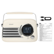 Nešiojamas radijas - SAVIO RS-04 DAB+ FM Bluetooth 5.3 AUX 3 W 2 000 mAh juoda smėlio spalva Nešiojamas radijas - SAVIO RS-04 DAB+ FM Bluetooth 5.3 AUX 3 W 2 000 mAh juoda smėlio spalva
