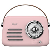 Nešiojamas radijas - SAVIO RS-03 Bluetooth 5.3 MP3 AUX USB 3 W 1 500 mAh rožinis Nešiojamas radijas - SAVIO RS-03 Bluetooth 5.3 MP3 AUX USB 3 W 1 500 mAh rožinis
