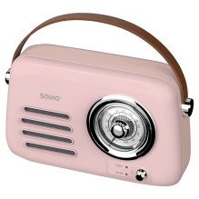 Nešiojamas radijas - SAVIO RS-03 Bluetooth 5.3 MP3 AUX USB 3 W 1 500 mAh rožinis Nešiojamas radijas - SAVIO RS-03 Bluetooth 5.3 MP3 AUX USB 3 W 1 500 mAh rožinis