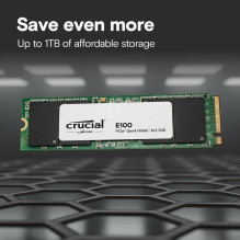 Crucial CT2000E100SSD8 E100 SSD, 2TB, M.2, NVMe, PCIe4.0 x4, 5000 / 4500 MB / s Crucial CT2000E100SSD8 E100 SSD, 2TB, M.2, NVMe, PCIe4.0 x4, 5000 / 4500 MB / s