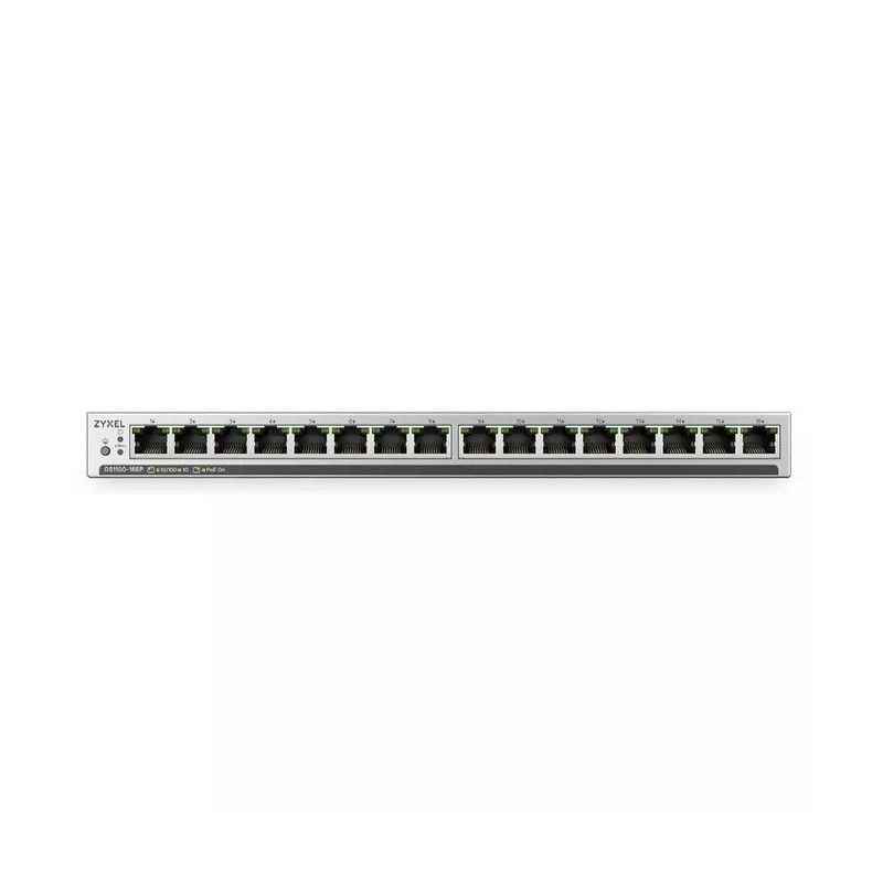 Switch Zyxel GS1100-16EP-EU0101F 16p PoE 135W (PoE+:16 ) Unmanaged, Fanless, Slim