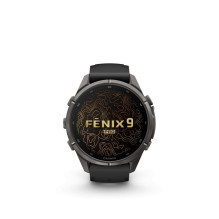 Garmin FEnix 9 Pro - inReach, 43mm, Carbon Gray DLC Titanium with Black / Pebble Grey Silicone Band