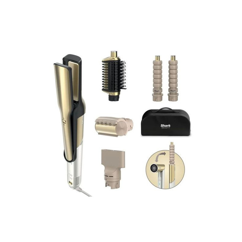 Shark Glam Hair Dryer and Styler 5-in-1, Gold EU HD6051SEU