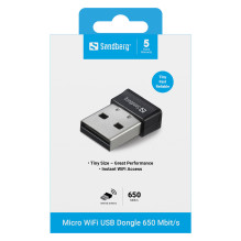 USB WiFi USB Dongle 2,4 / 5GHz 650Mbps Sandberg Black