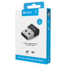 USB WiFi USB Dongle 2,4 / 5GHz 650Mbps Sandberg Black