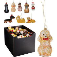 Christmas Tree toy Dog, various colours, 11 cm