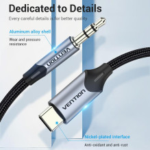 CABLE AUDIO 3.5MM TO USB-C / 1M BGKHF VENTION CABLE AUDIO 3.5MM TO USB-C / 1M BGKHF VENTION
