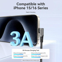 USB-C–USB-C jungties laidas, 1 m, pilkas, TRAHF VENTIONE