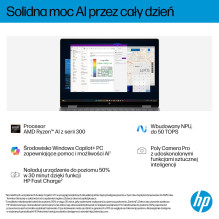 HP OmniBook X Flip Next Gen AI 14-fk0020nw Copilot+ PC 2-in-1 14", AMD Ryzen AI 5 340, 2K touchscreen, 16 GB LPDDR5