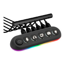 Streamplify HUB DECK 5, 4x USB 3.0, 1x USB 2.0, RGB, 12V, EU-Netzkabel - schwarz Streamplify HUB DECK 5, 4x USB 3.0, 1x USB 2.0, RGB, 12V, EU-Netzkabel - schwarz