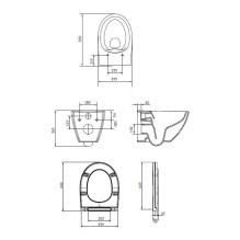 TOILET WALL HUNG C458 WITH COVER