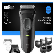 Barzdaskutė Braun Series 3+ 3000BT, juoda