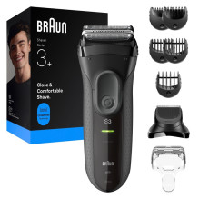 Beard shaver Braun Series 3+ 3000BT, black Beard shaver Braun Series 3+ 3000BT, black