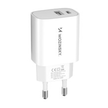 Wozinsky Wozinsky WGWCW USB-A USB-C 20W Wall Charger - White