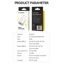 Wozinsky Wozinsky WGWCW USB-A USB-C 20W Wall Charger - White