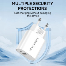 Wozinsky Wozinsky WGWCW USB-A USB-C 20W Wall Charger - White
