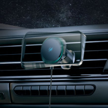 Wozinsky Wozinsky WCT5-Q6S2Y Car Holder with Qi / MagSafe 15W Inductive Charger for Ventilation Grill with Fan - Black