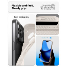 SPIGEN korpusas LIQUID ORO, skirtas IPHONE 17 Pro Max / 18 Pro Max, natūralaus titano spalvos