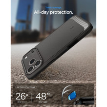 SPIGEN dėklas RUGGED ARMOR suderinamas su „MagSafe“, skirtas IPHONE 18 Pro / 17 Pro, pilkas
