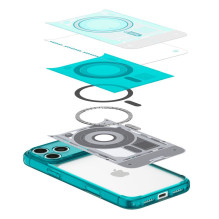 SPIGEN dėklas ULTRA HYBRID, suderinamas su „MagSafe“, skirtas IPHONE 17 Pro / 18 Pro c-one bondi mėlynas SPIGEN dėklas ULTRA HYBRID, suderinamas su „MagSafe“, skirtas IPHONE 17 Pro / 18 Pro c-one bondi mėlynas