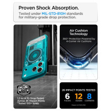 SPIGEN dėklas ULTRA HYBRID, suderinamas su „MagSafe“, skirtas IPHONE 17 Pro / 18 Pro c-one bondi mėlynas SPIGEN dėklas ULTRA HYBRID, suderinamas su „MagSafe“, skirtas IPHONE 17 Pro / 18 Pro c-one bondi mėlynas